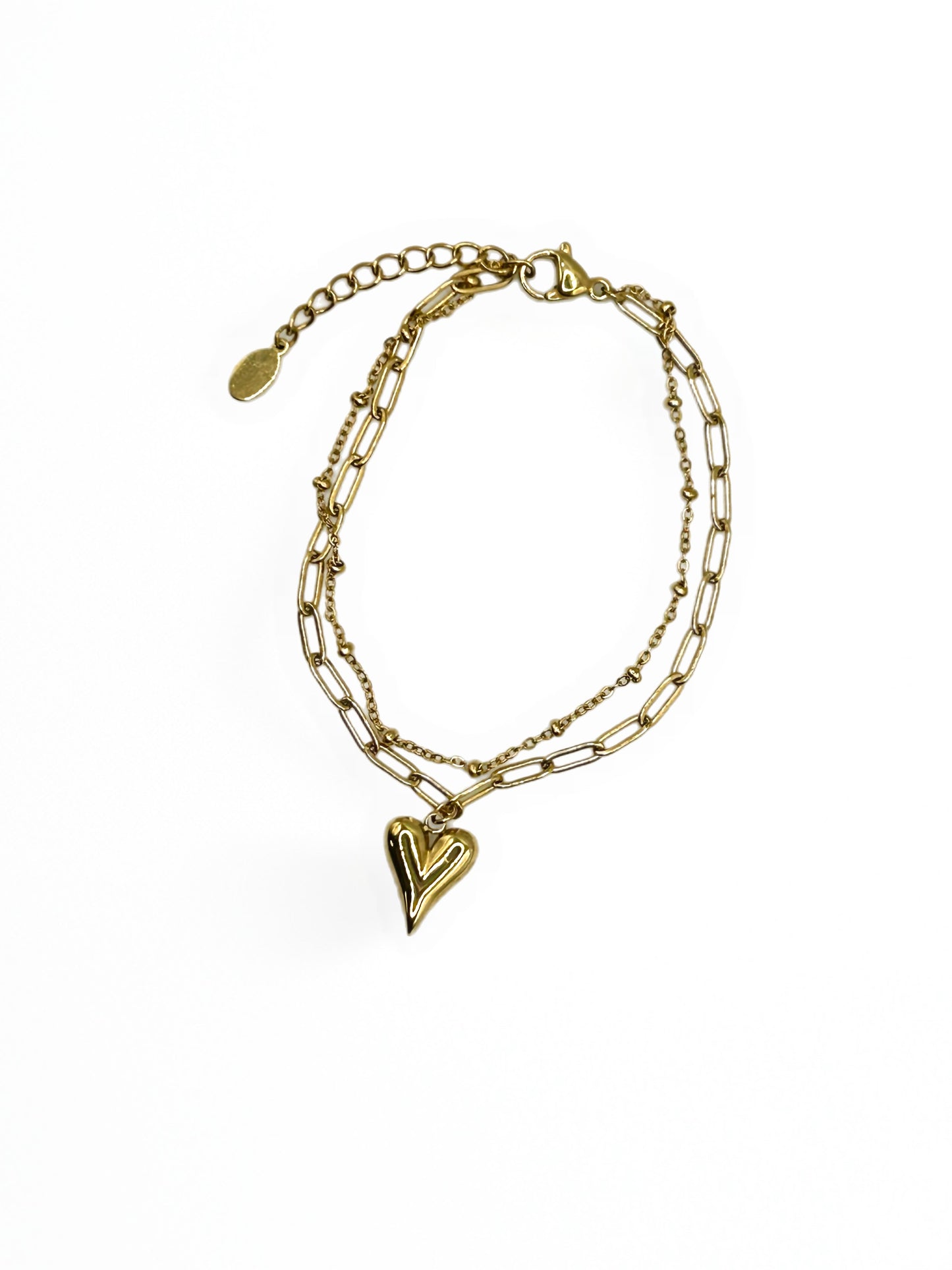 Layered Heart Charm Bracelet