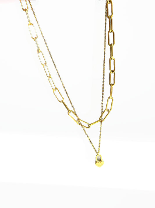 Heart Padlock Pendant Necklace