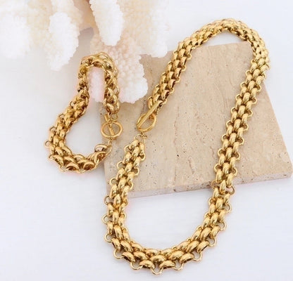 Plaited Statement T-Bar Bracelet