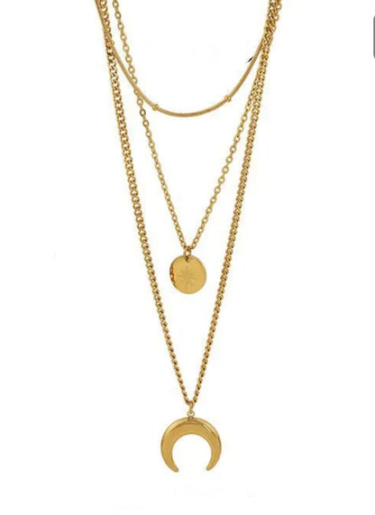 Three Strand Moon Necklace
