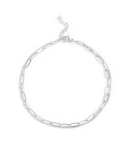 Double Chain Anklet (Silver)