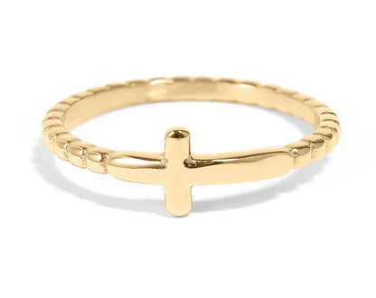 Beaded Cross Ring