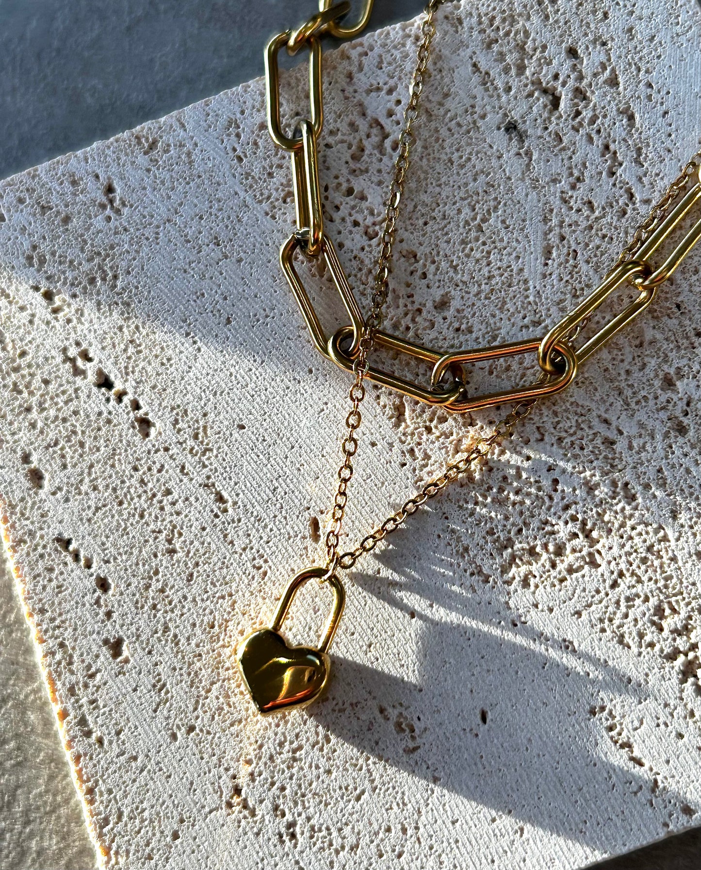 Heart Padlock Pendant Necklace