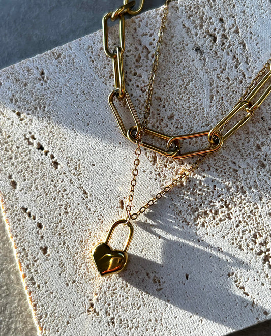 Heart Padlock Pendant Necklace