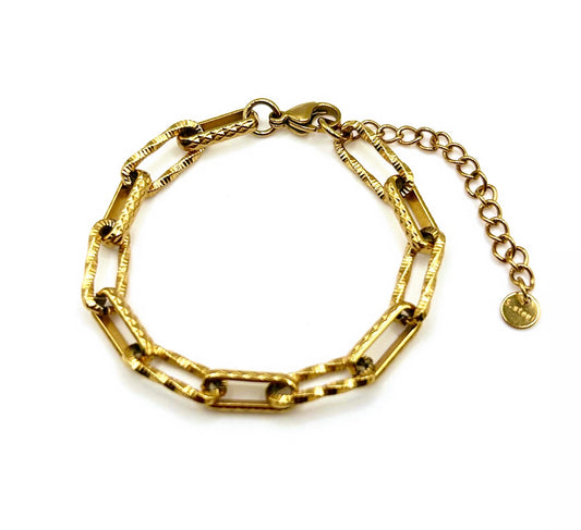 Etched Chain Bracelet (Gold)