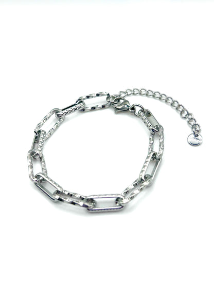 Etched Chain Bracelet (Silver)