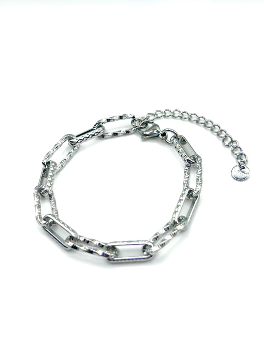 Etched Chain Bracelet (Silver)