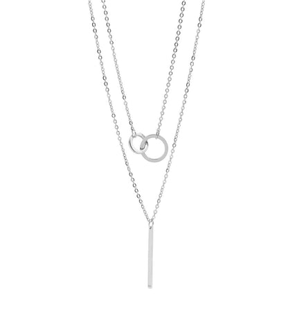 Layered Chain Necklace (Silver)