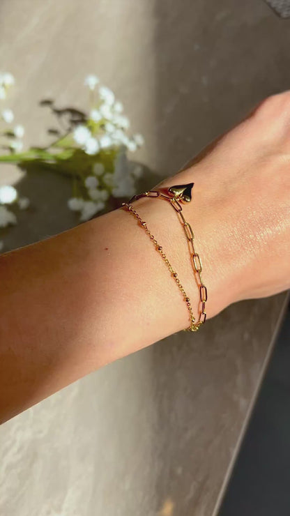 Layered Heart Charm Bracelet