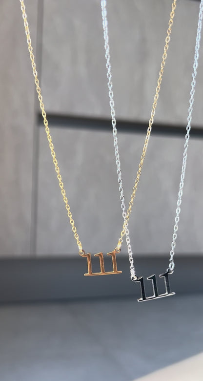 '111' Angel Number Necklace (Silver)