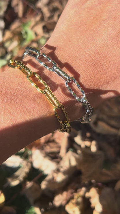 Etched Chain Bracelet (Gold)