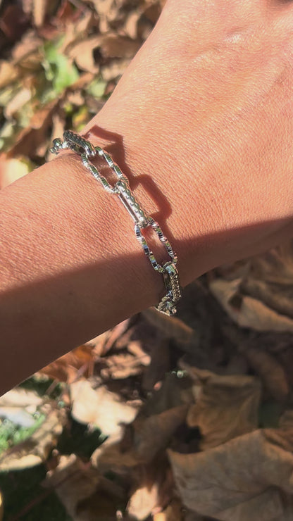 Etched Chain Bracelet (Silver)