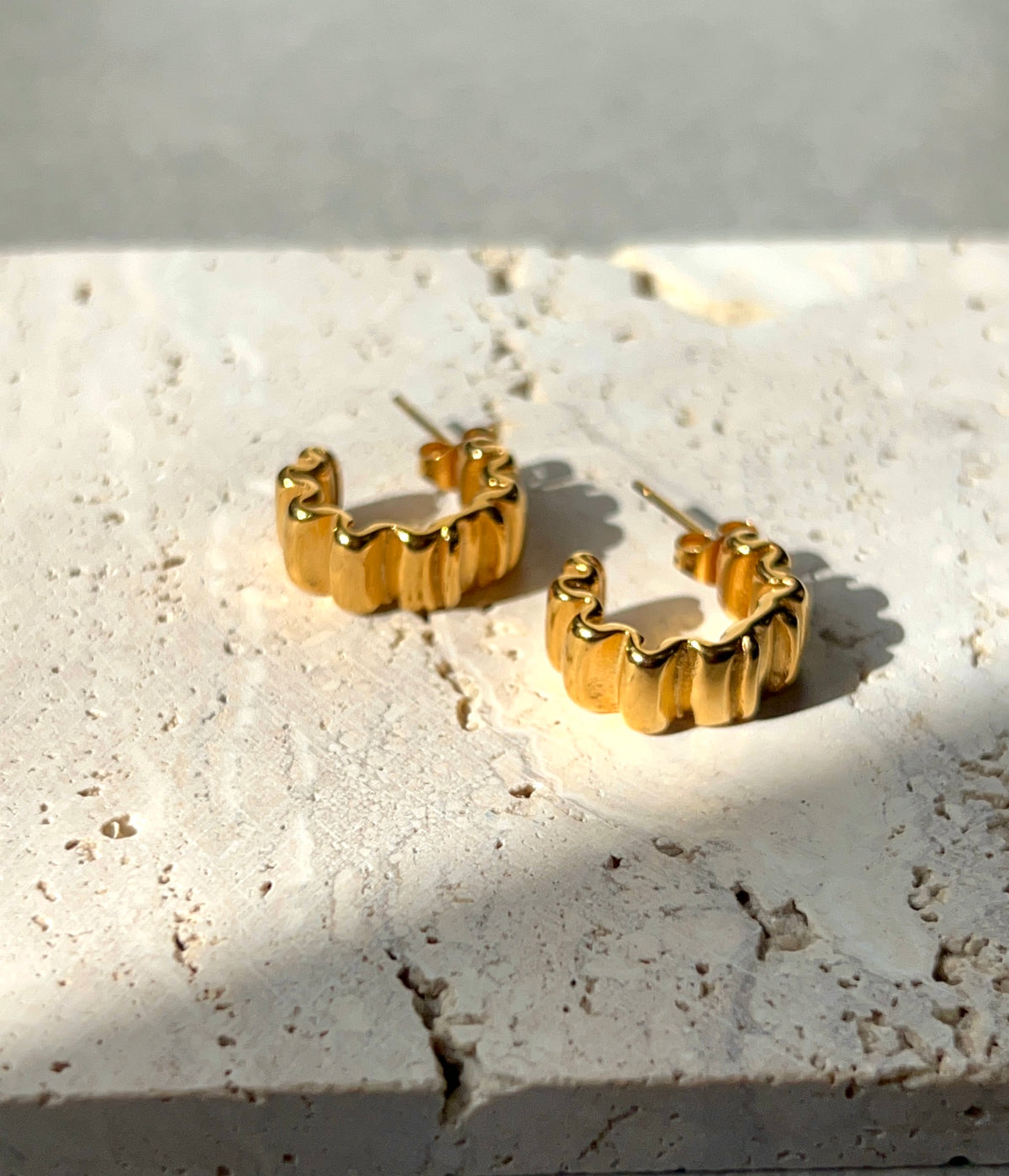 Wave Hoop Earrings